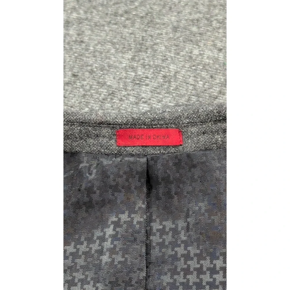 John Varvatos Blazer Mens 42R Gray Wool Blend Two Buttons Flap Pockets Old Money
